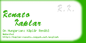 renato kaplar business card